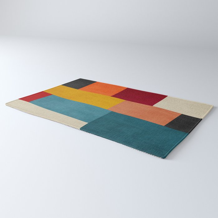 Modern Colorful Patchwork Abstract Art  Rug Gallery Image 3