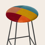 Modern Colorful Patchwork Abstract Art  Stool Gallery Image 2