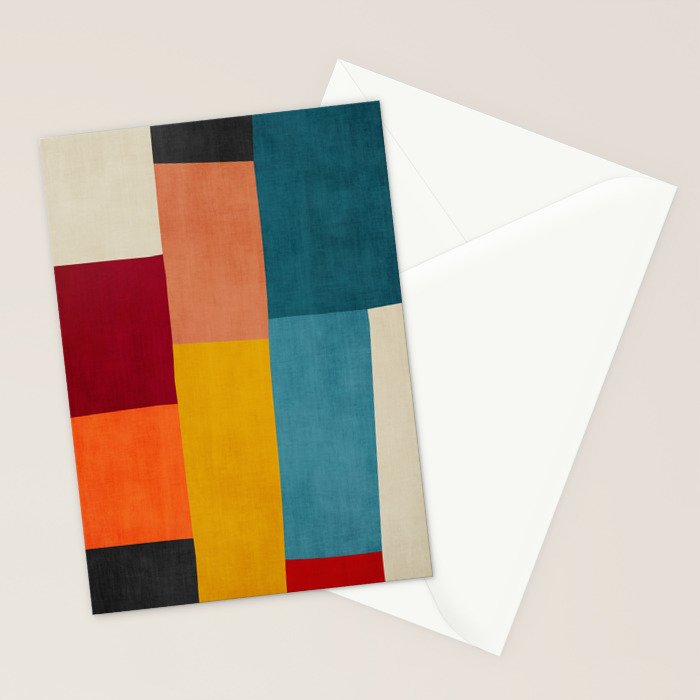 Modern Colorful Patchwork Abstract Art  Stationery Card Gallery Image 2