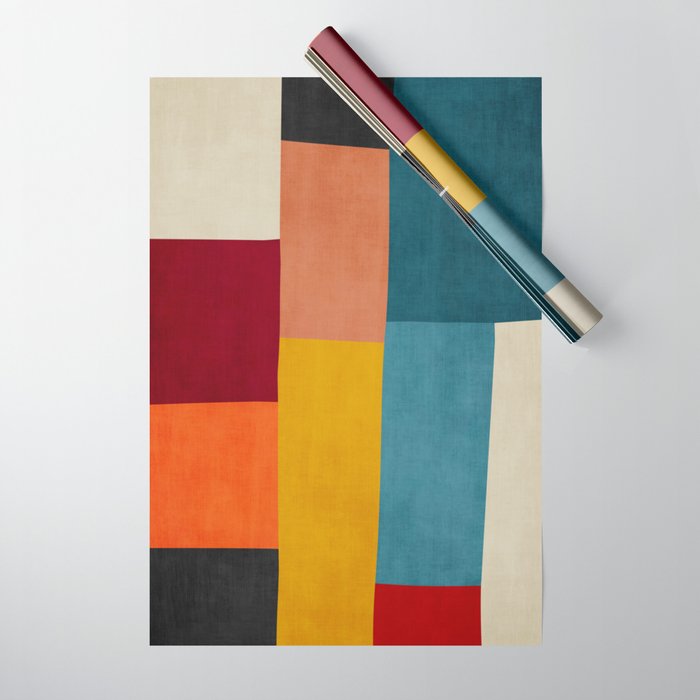 Modern Colorful Patchwork Abstract Art  Wrapping Paper Gallery Image 1