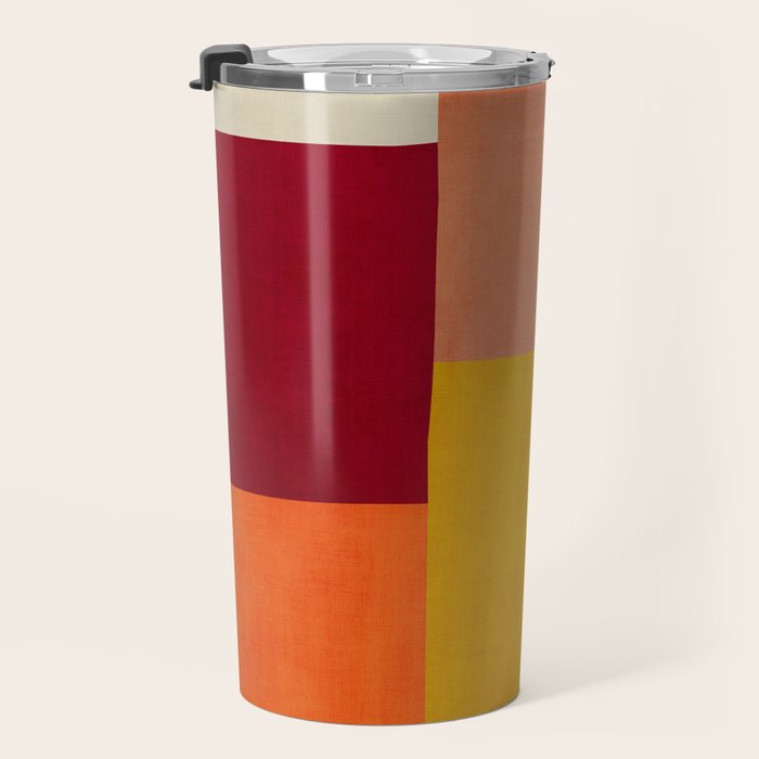 Modern Colorful Patchwork Abstract Art  Travel Mug Gallery Image 3