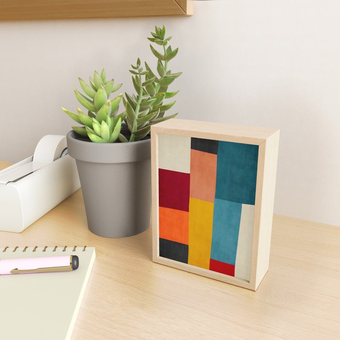 Modern Colorful Patchwork Abstract Art  Mini Art Print Gallery Image 2