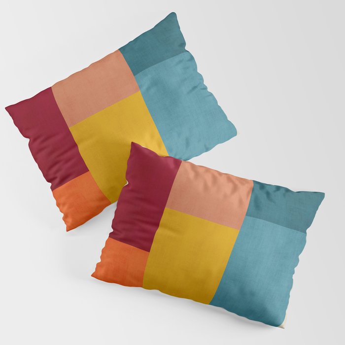 Modern Colorful Patchwork Abstract Art  Pillow Sham Gallery Image 3