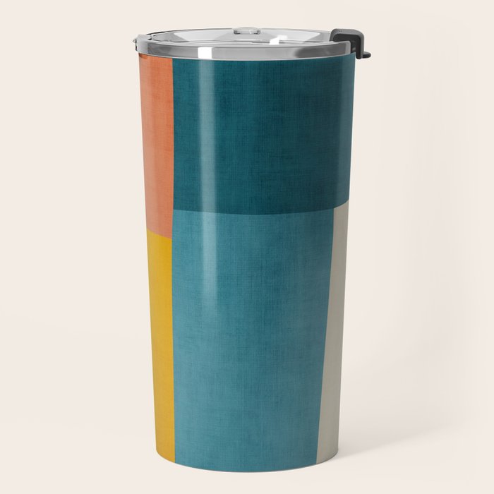 Modern Colorful Patchwork Abstract Art  Travel Mug Gallery Image 2