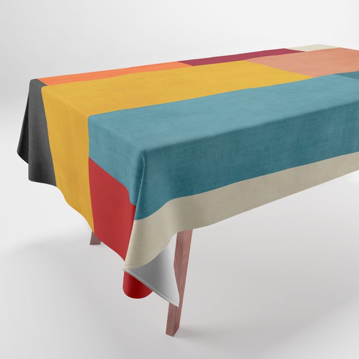 Modern Colorful Patchwork Abstract Art  Tablecloth Gallery Image 1