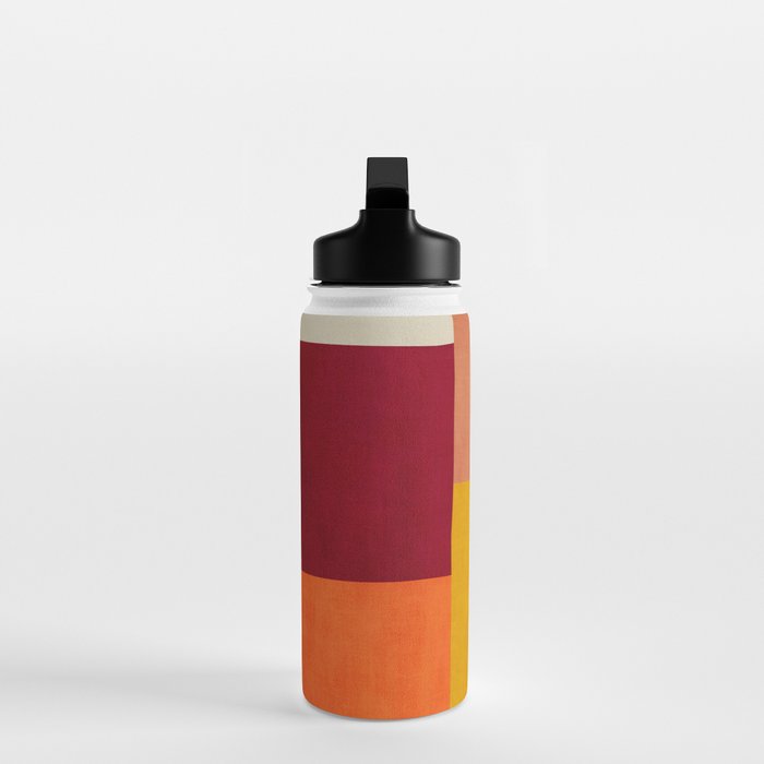 Modern Colorful Patchwork Abstract Art  Water Bottle Gallery Image 3