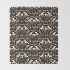 All Hallows' Eve - Black Orange Halloween Throw Blanket Gallery Image 2