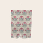 Marigold - pink and teal on linen Wall Hanging Gallery Image 1