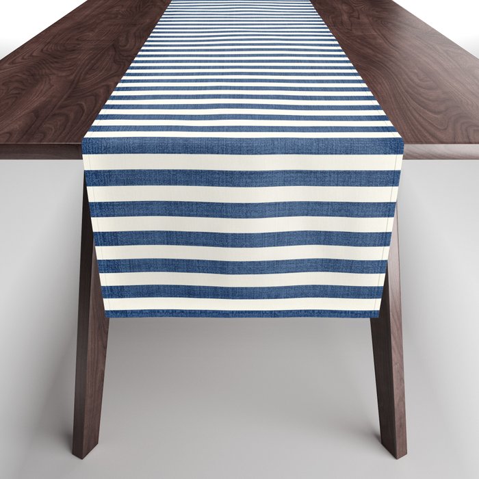 Pinstripe in Navy Blue Table Runner Gallery Image 1