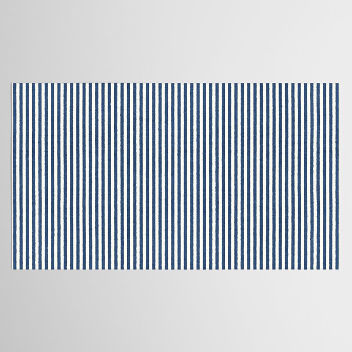 Pinstripe in Navy Blue Tablecloth Gallery Image 2