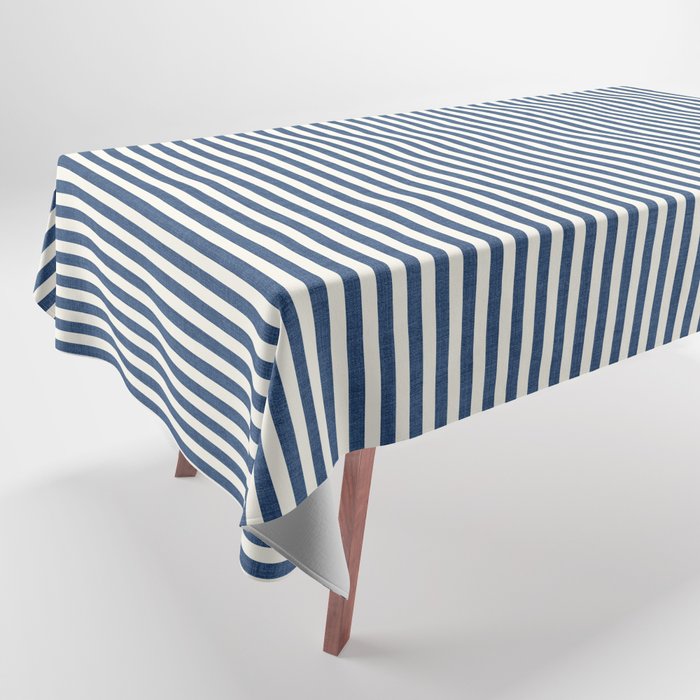 Pinstripe In Navy Blue Tablecloth