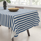 Pinstripe in Navy Blue Tablecloth Gallery Image 3