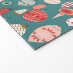 Vintage Christmas baubles teal background Welcome Mat Gallery Image 2