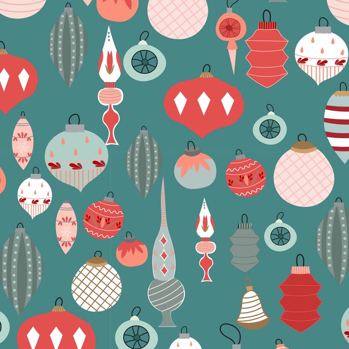 Vintage Christmas baubles teal background Coffee Mug Gallery Image 2