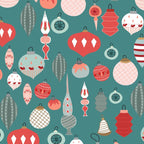 Vintage Christmas baubles teal background Coffee Mug Gallery Image 2