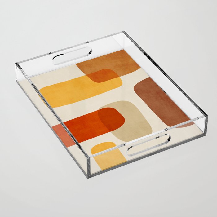 Modern Abstract Earth Tones Artwork Acrylic Tray Gallery Image 1