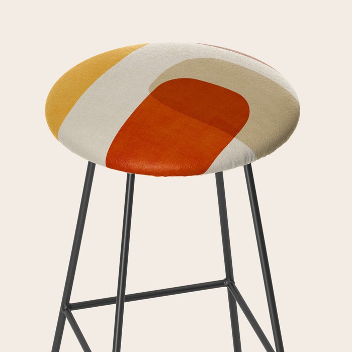 Modern Abstract Earth Tones Artwork Stool Gallery Image 2