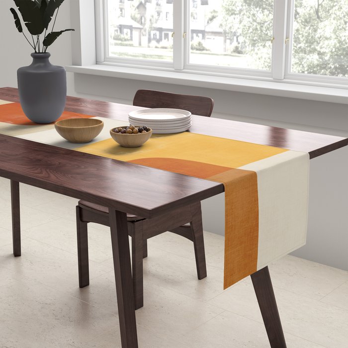 Modern Abstract Earth Tones Artwork Table Runner Gallery Image 2