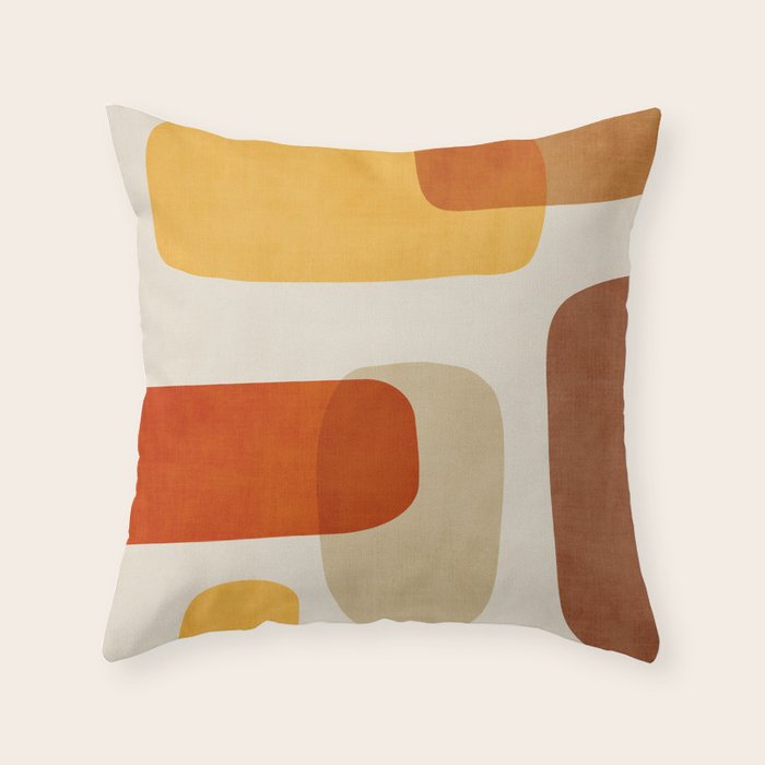 Modern Abstract Earth Tones Artwork Throw Pillow Gallery Image 1