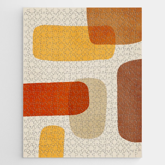 Modern Abstract Earth Tones Artwork Jigsaw Puzzle Gallery Image 1