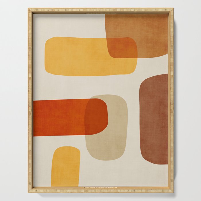 Modern Abstract Earth Tones Artwork Serving Tray Gallery Image 1