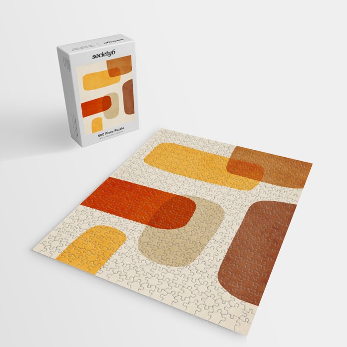 Modern Abstract Earth Tones Artwork Jigsaw Puzzle Gallery Image 2
