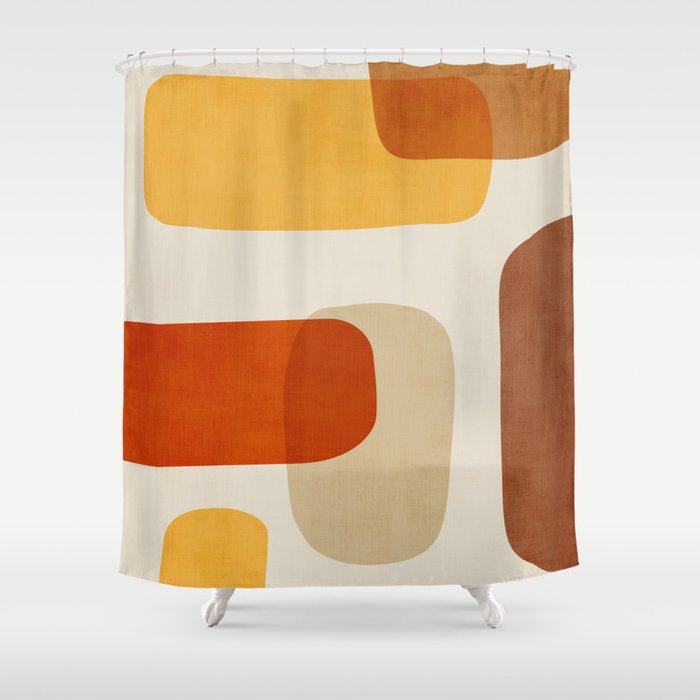 Modern Abstract Earth Tones Artwork Shower Curtain Gallery Image 1