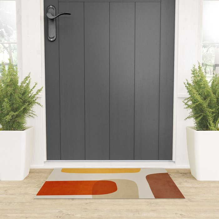 Modern Abstract Earth Tones Artwork Welcome Mat Gallery Image 3
