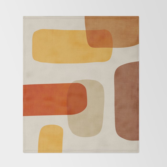 Modern Abstract Earth Tones Artwork Throw Blanket Gallery Image 2