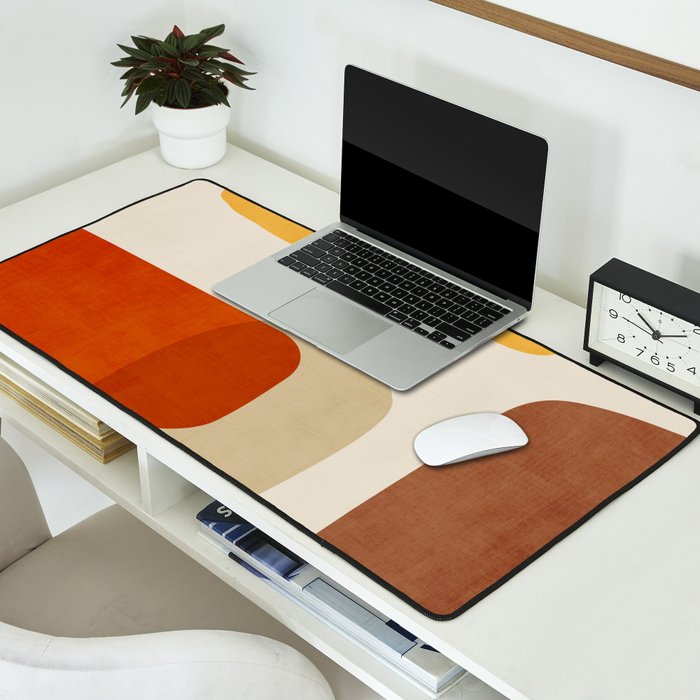 Modern Abstract Earth Tones Artwork Desk Mat Gallery Image 2