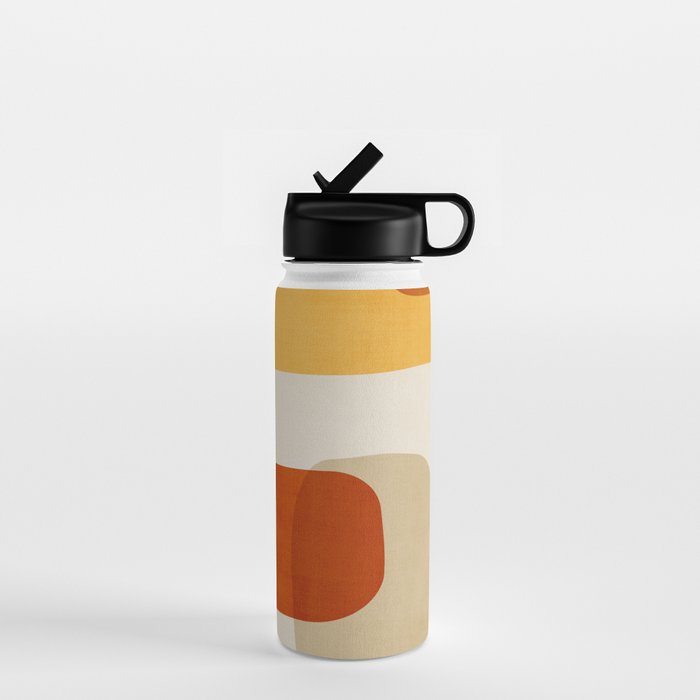 Modern Abstract Earth Tones Artwork Water Bottle Gallery Image 1