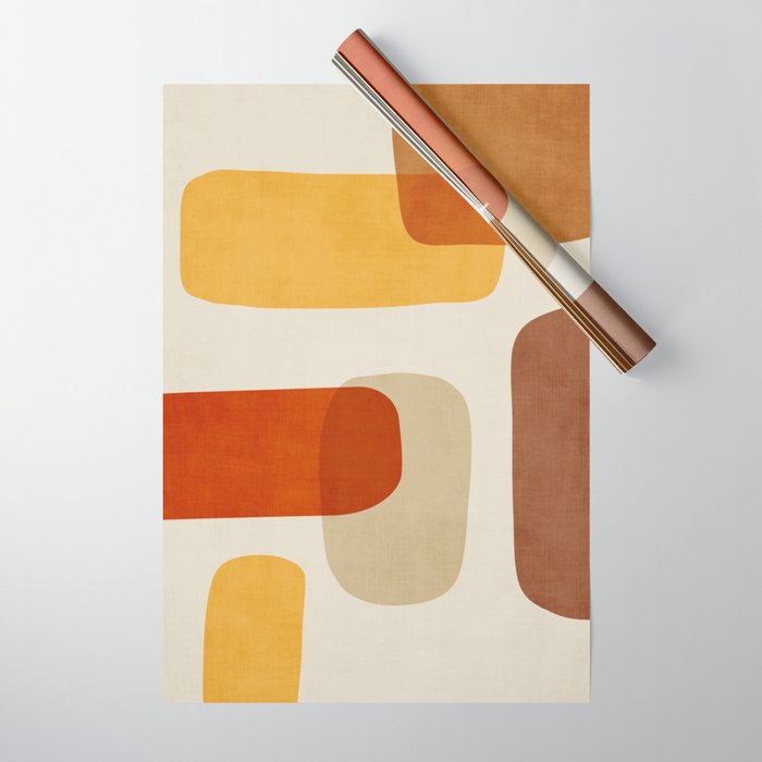 Modern Abstract Earth Tones Artwork Wrapping Paper Gallery Image 1