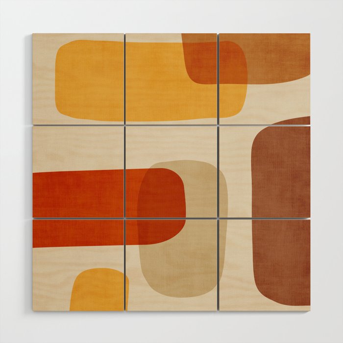 Modern Abstract Earth Tones Artwork Wood Wall Art Gallery Image 1