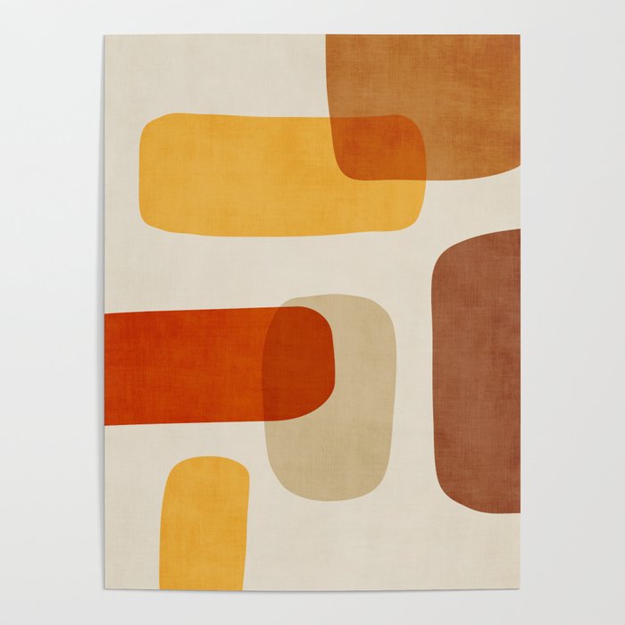 Modern Abstract Earth Tones Artwork Poster Gallery Image 1