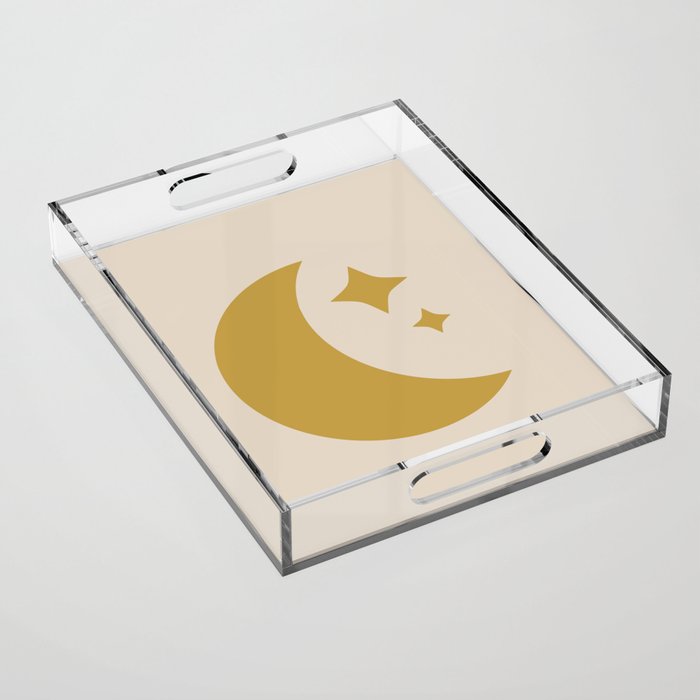 Moon & Stars - Gold Acrylic Tray Gallery Image 1