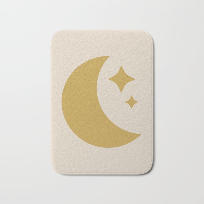 Moon & Stars - Gold Bath Mat Gallery Image 1