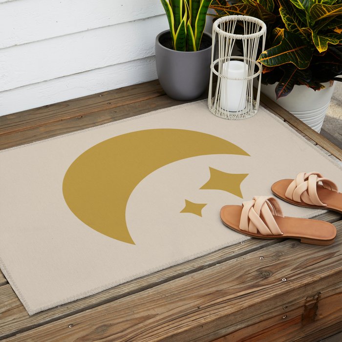 Moon & Stars - Gold Outdoor Rug Gallery Image 2
