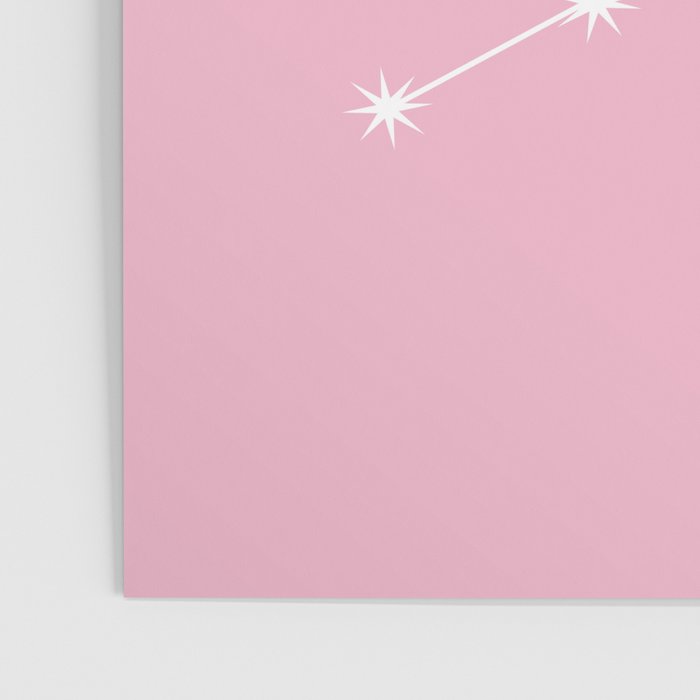 Virgo Zodiac Star Constellation Line Art Soft Pink Poster Gallery Image 3