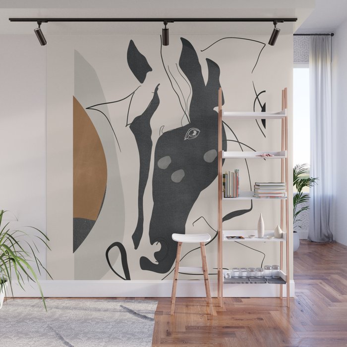 Abstract Minimal Horse 3 Wall Mural Gallery Image 1