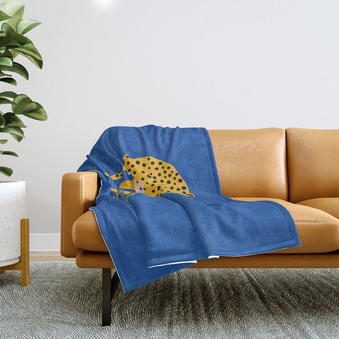 The Stare 2: Golden Cheetah Edition Throw Blanket Gallery Image 1