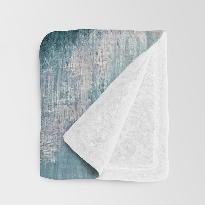 Gemini: a vibrant, colorful abstract piece in gold, purple, blue, black, and white Throw Blanket Gallery Image 3