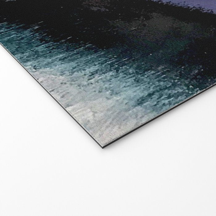 Gemini: a vibrant, colorful abstract piece in gold, purple, blue, black, and white Welcome Mat Gallery Image 2