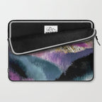 Gemini: a vibrant, colorful abstract piece in gold, purple, blue, black, and white Laptop Sleeve Gallery Image 2