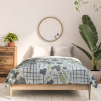Blue floral with checks Comforter Gallery Image 3