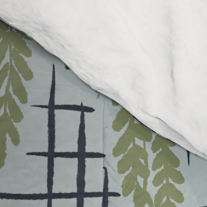 Blue floral with checks Comforter Gallery Image 4