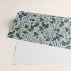 Blue floral with checks Wrapping Paper Gallery Image 2