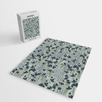 Blue floral with checks Jigsaw Puzzle Gallery Image 2