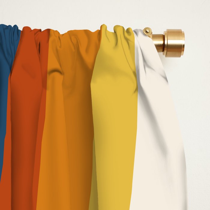 Bright 70's Retro Stripes Reflection Window Curtain Gallery Image 2