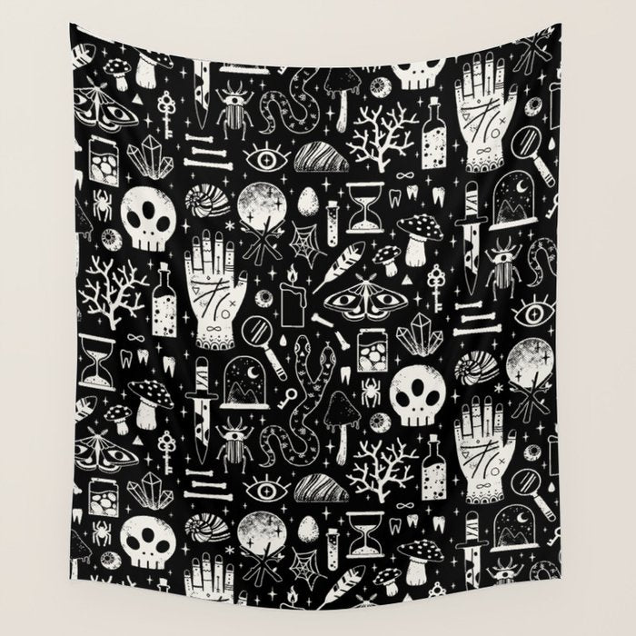 Curiosities: Bone Black Wall Tapestry Gallery Image 4