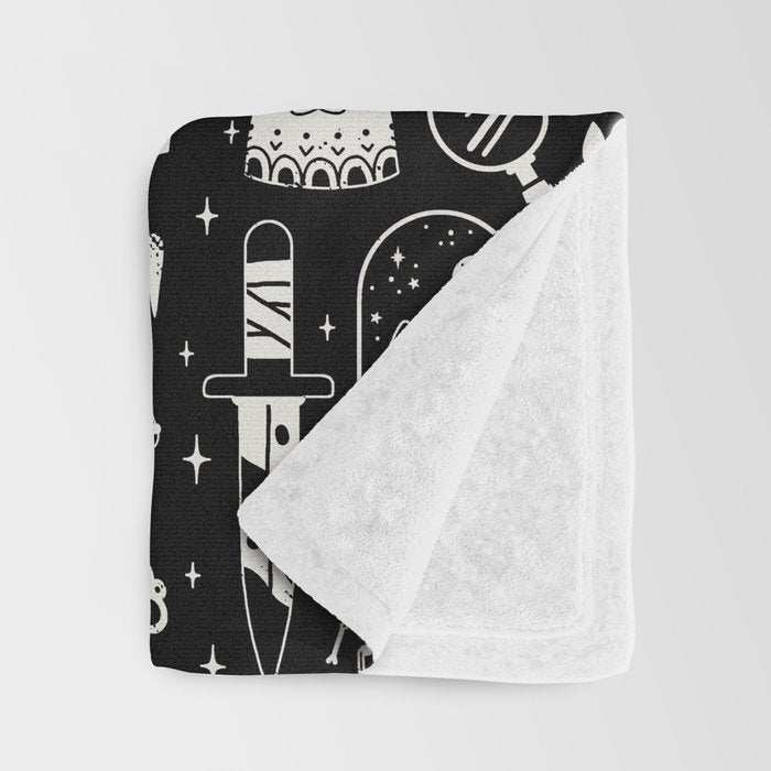 Curiosities: Bone Black Throw Blanket Gallery Image 3